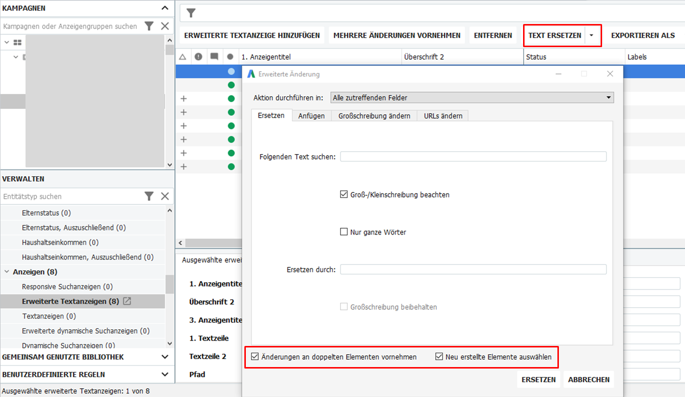 Dropdown Test ersetzen