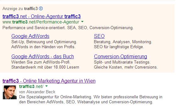 erweiterte Sitelinks - Anzeigenerweiterung