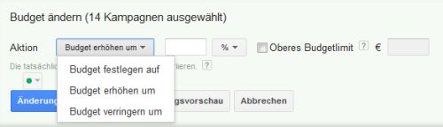 Bulk-Änderungen - Kampagnen