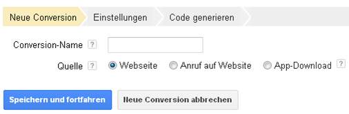 Quellen des Conversion-Trackings
