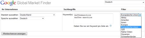Google Global Market Finder