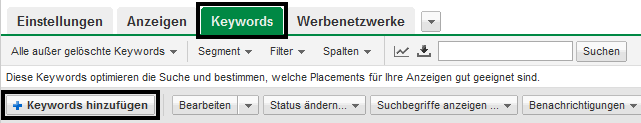 Wege zum Keyword-Tool - Weg 1