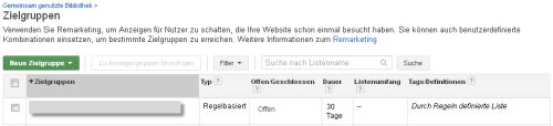 AdWords Remarketing-Liste