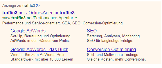 erweiterte Sitelinks