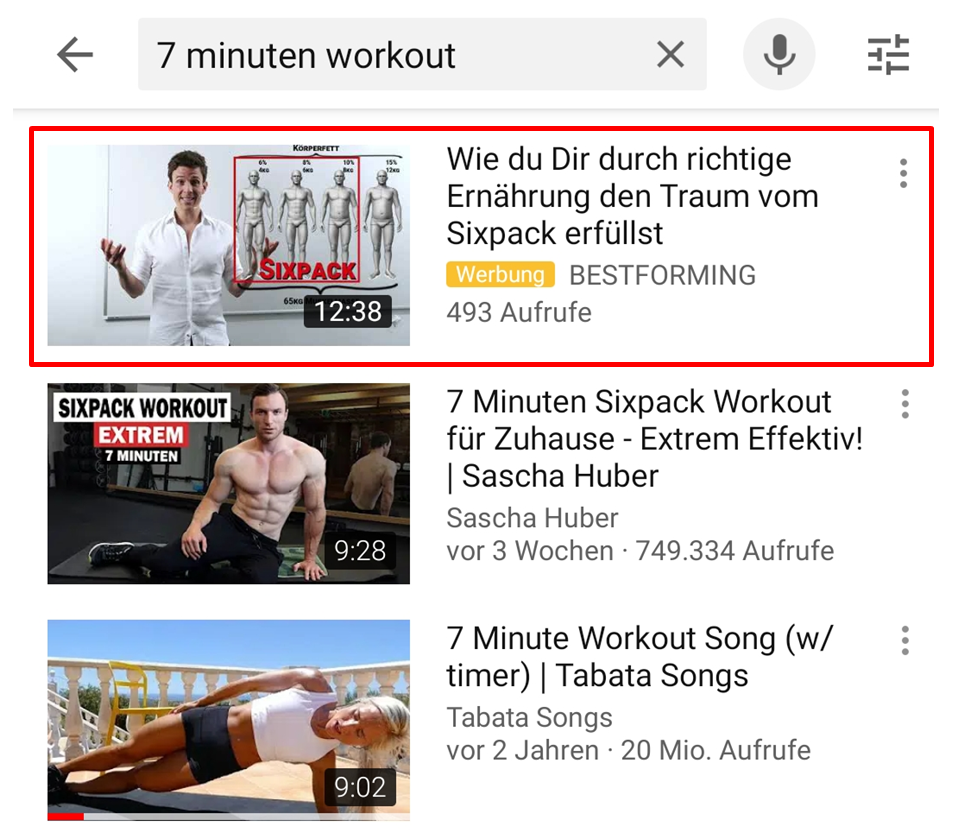 Videokampagne - TrueView Discovery Anzeigen