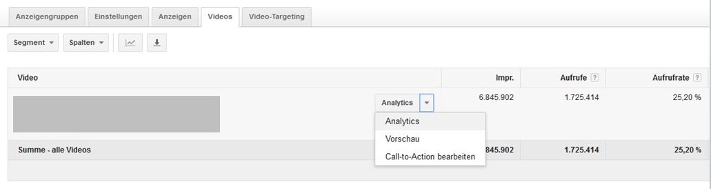 YouTube Videokampagnen - YouTube-Analytics im AdWords-Konto aufrufen