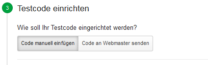 Google Analytics - Testcode konfigurieren