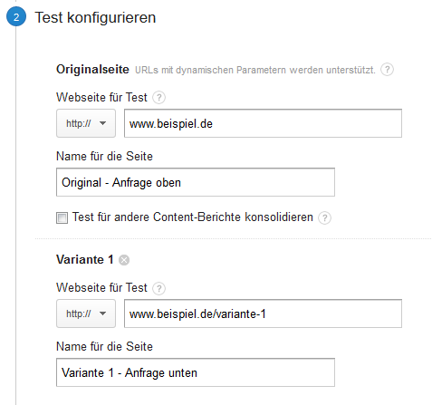 Google Analytics - Split-Tests konfigurieren
