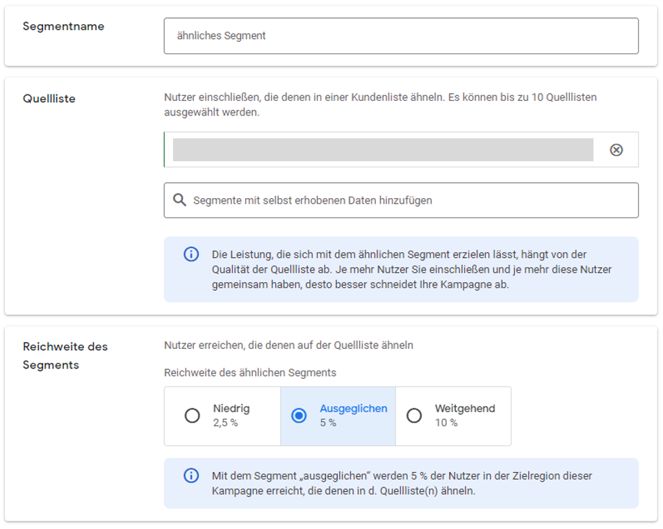 Demand Gen-Kampagnen – ähnliche Segmente (Lookalikes)