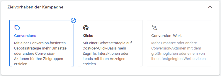 Demand Gen-Kampagnen – Zielvorhaben festlegen