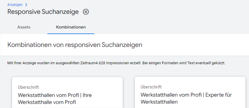 Searchkampagnen optimieren: Unbefriedigende RSA-Kombinationen