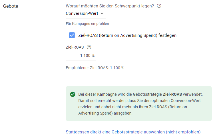 wertbasierte Gebotsstrategien - value-based bid strategies